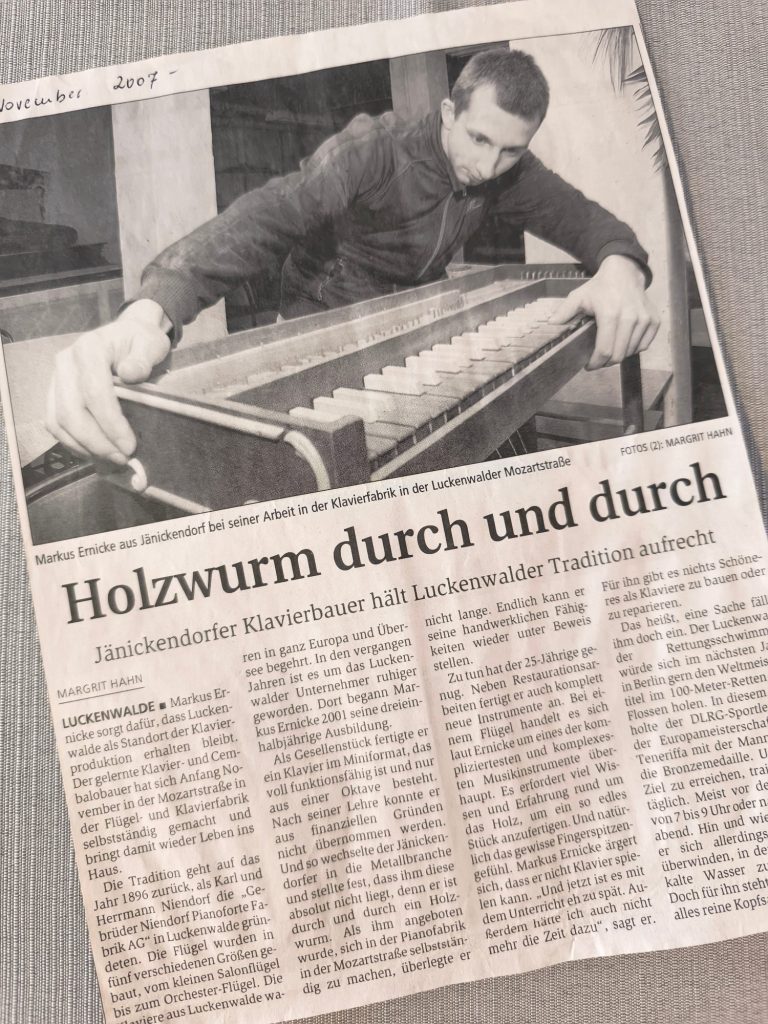 M.Ernicke Historie Flügel& Holzprojekte M. Ernicke Blog